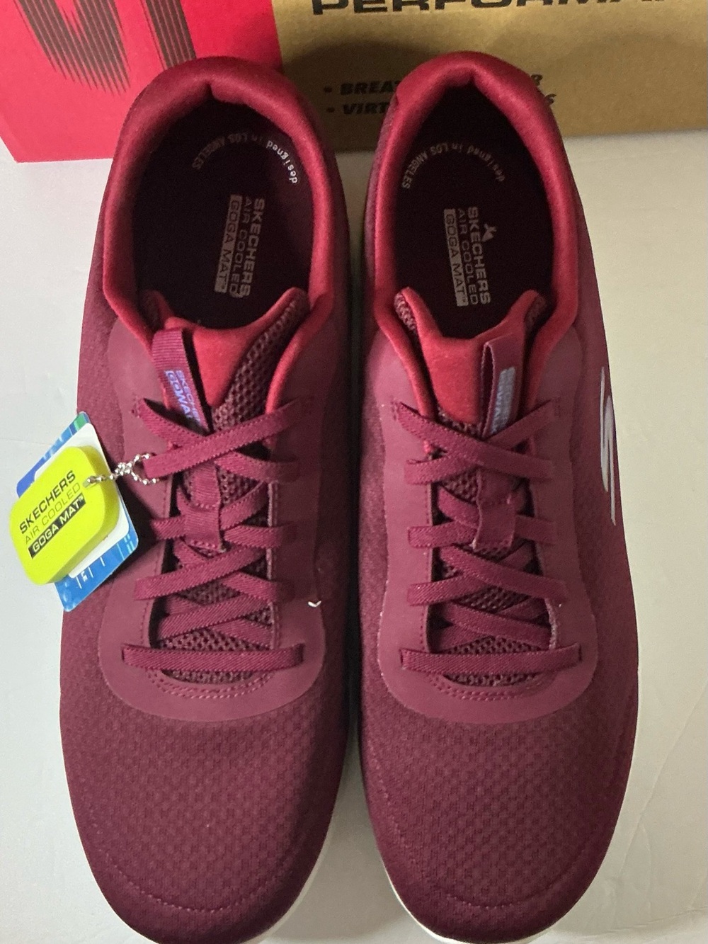 Skechers GOwalk Joy Women's sz 13 Slip-On Knit Sneakers - Burgundy/White - Picture 5 of 9